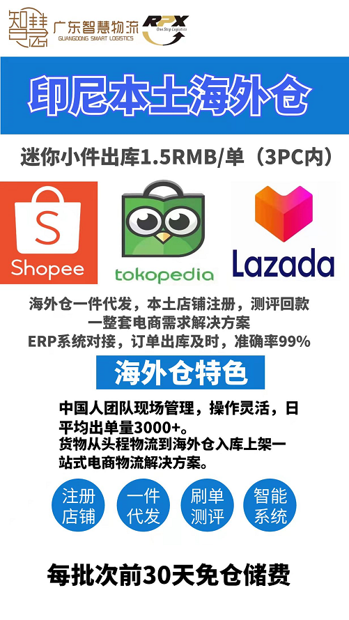广东智慧国际物流代开Shopee印尼本土店,广东揭东区广东智慧国际物流印尼电商海外仓一件代发